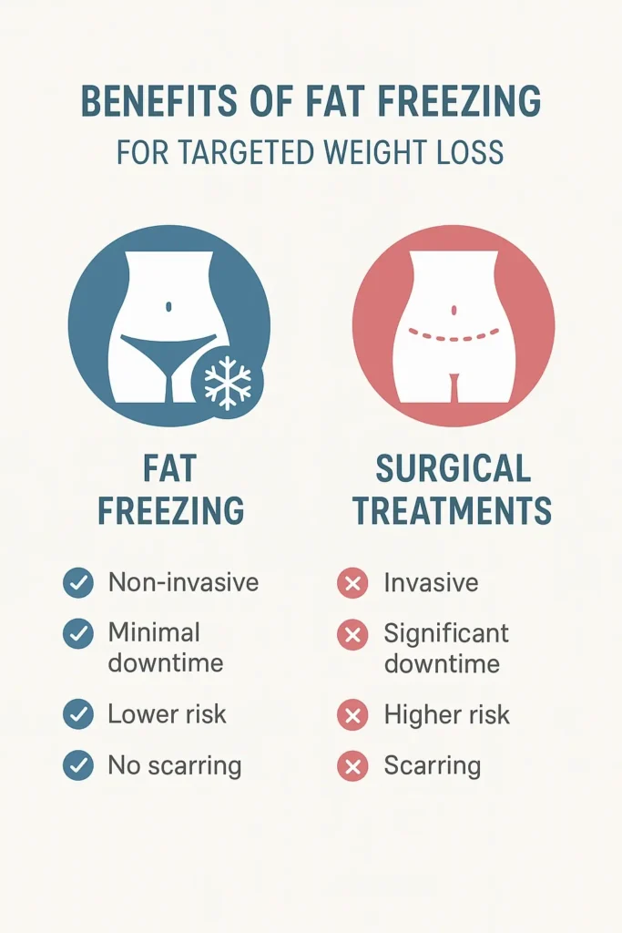 graphic showing the benefits of fat freezing Lower Morden