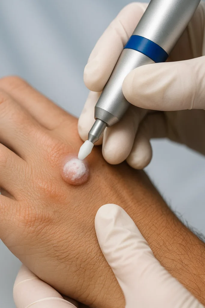 example of wart removal Lower Morden using cryopen