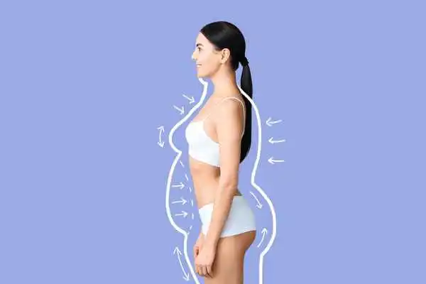 image of woman experiencing fat reduction treatment Lower Morden