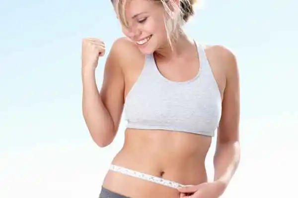 woman happy after fat reduction treatment Lower Morden
