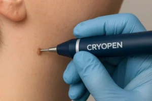 Person receiving skin tag removal Lower Morden